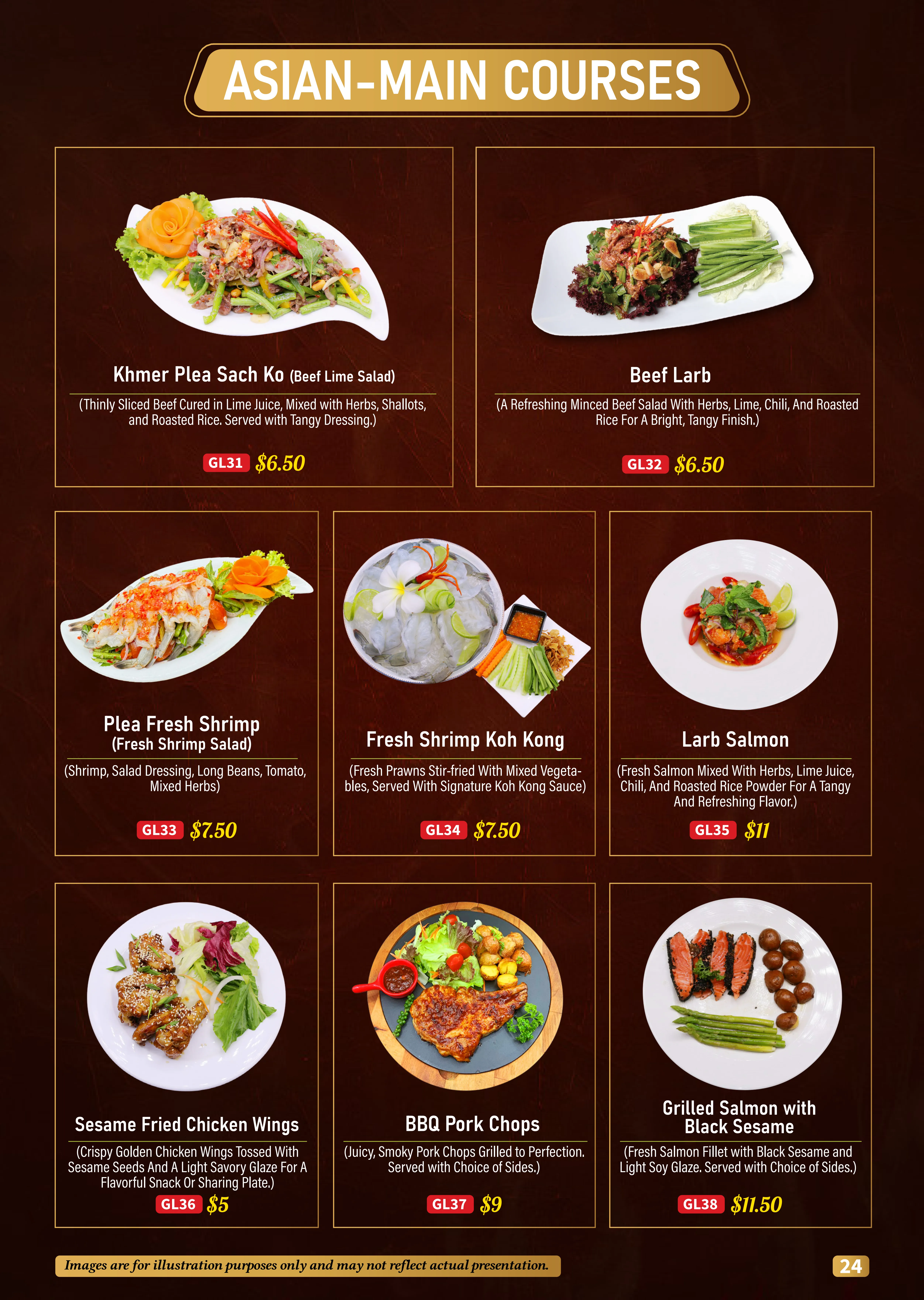 Asian Main Courses Menu 5